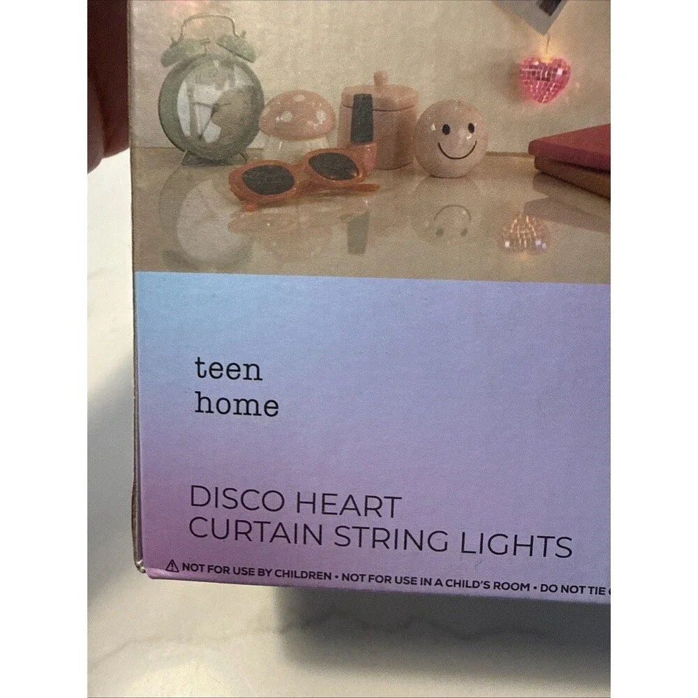 Disco Heart Curtain String Lights By Teen Home 6 Strands Warm White Led Lights